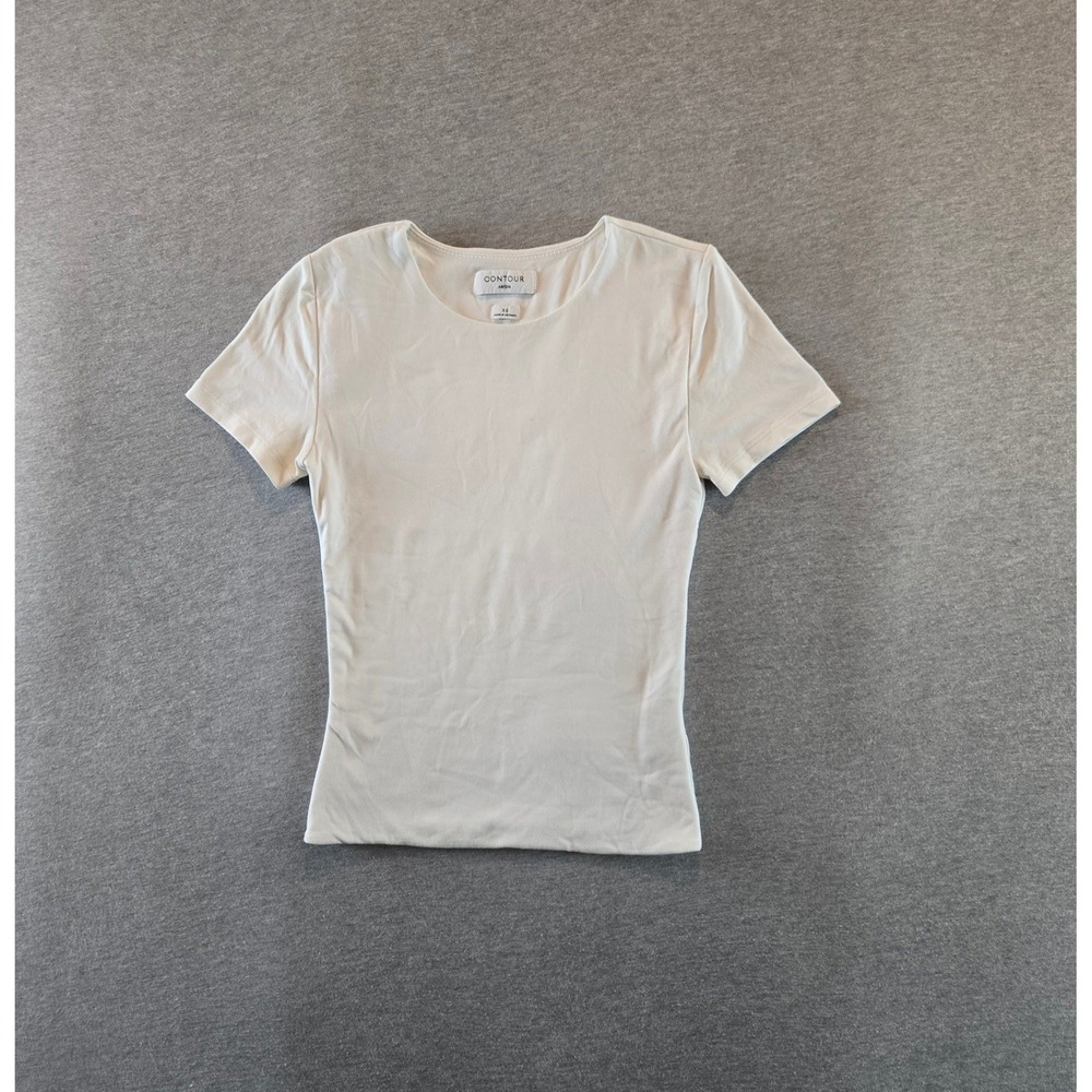 Aritzia Babaton T-Shirt Women XS White Contour Crew Short Sleeve Slim Fit Top